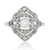 Bague diamants or blanc style art déco