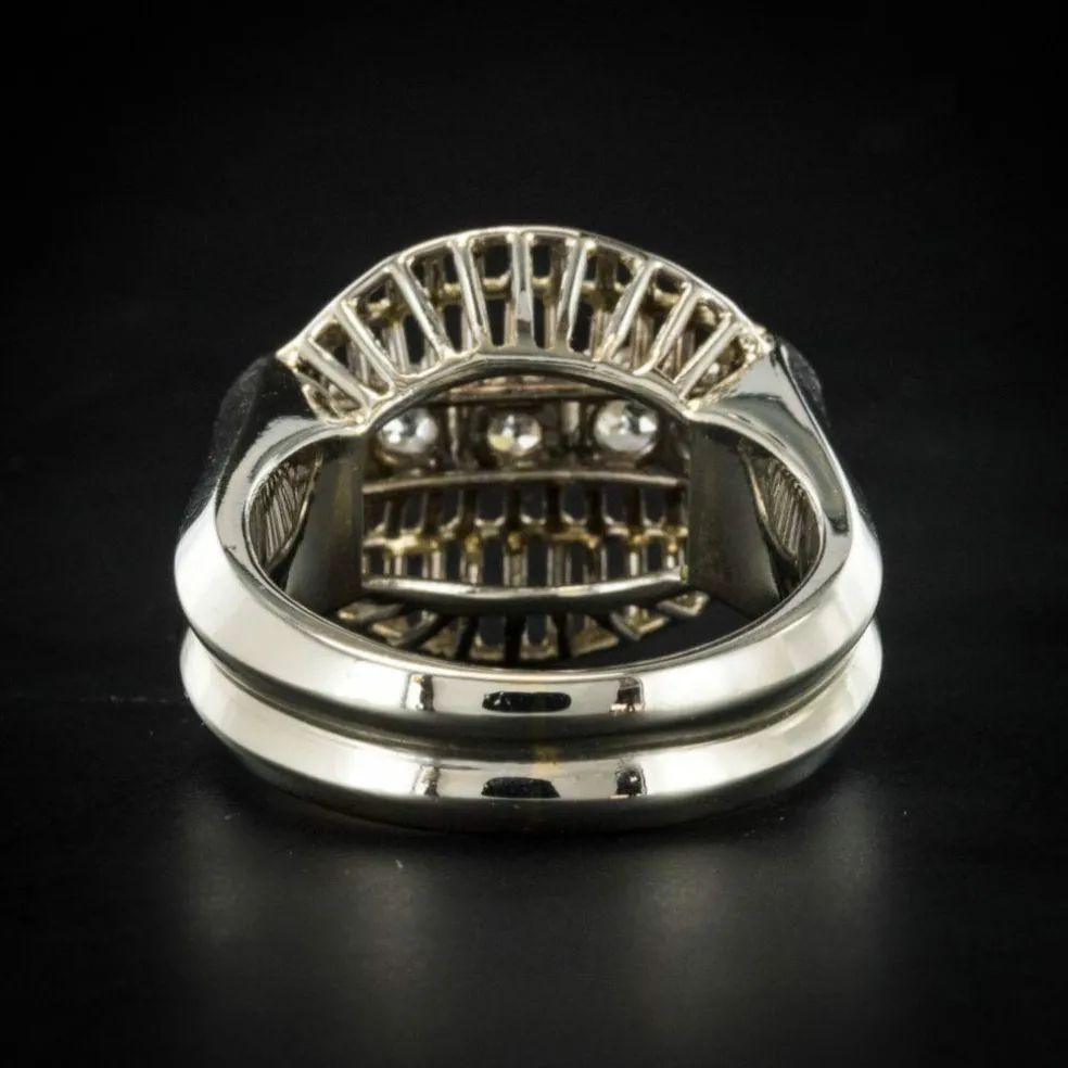 Bague diamants or blanc vintage
