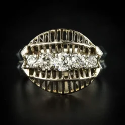 Bague diamants or blanc vintage