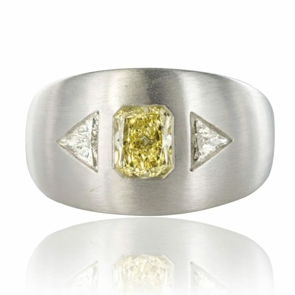 Bague Diamants, Or gris brossé
