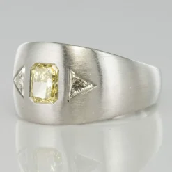 Bague Diamants, Or gris brossé