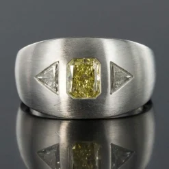 Bague Diamants, Or gris brossé