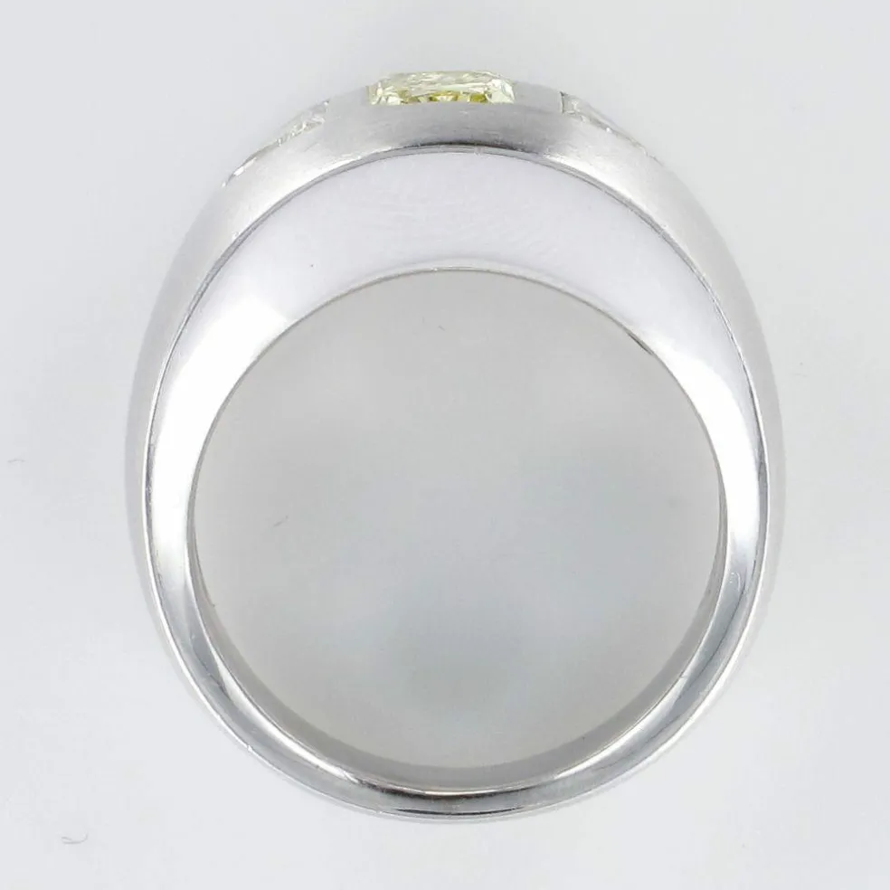 Bague Diamants, Or gris brossé