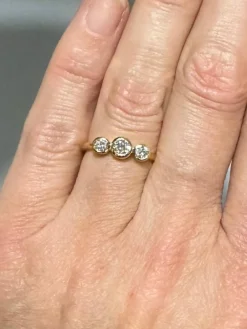 Bague diamants or jaune