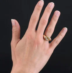 Bague diamants or jaune
