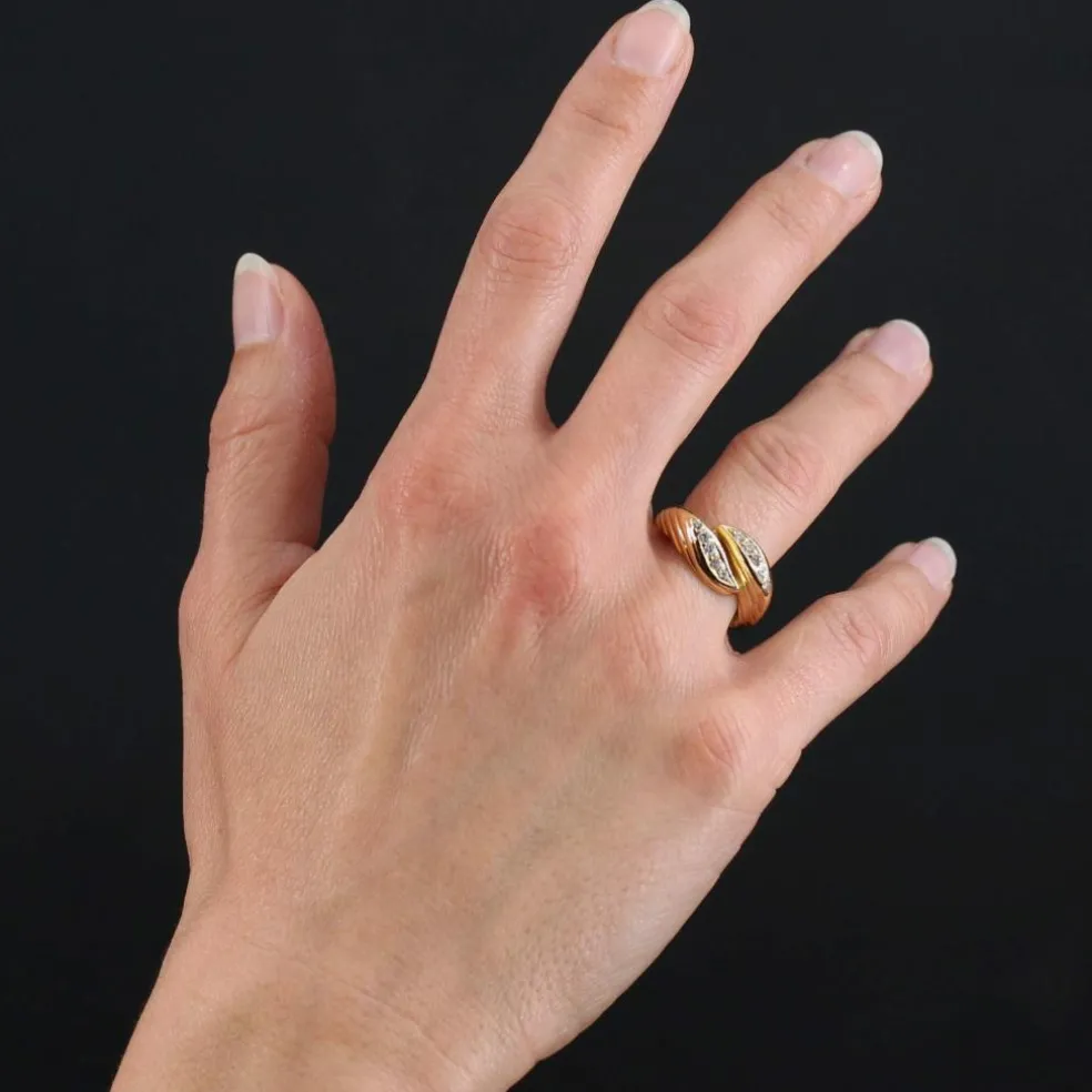 Bague diamants or jaune