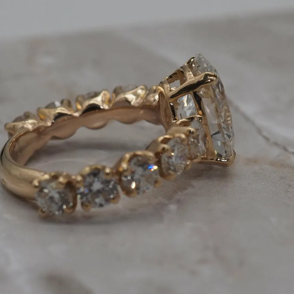 Bague diamants or jaune