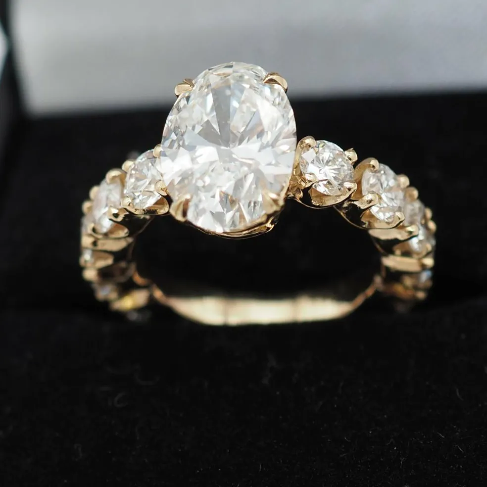 Bague diamants or jaune