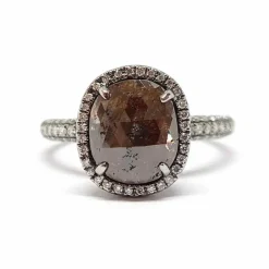 Bague diamants or noir