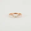 Bague diamants or rose