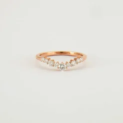 Bague diamants or rose