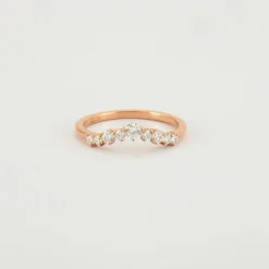 Bague diamants or rose
