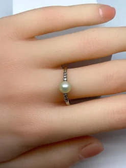 Bague Diamants Perle fine