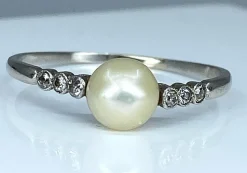 Bague Diamants Perle fine