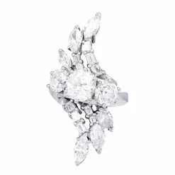 Bague diamants, platine.
