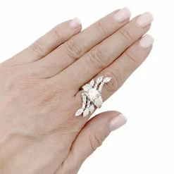Bague diamants, platine.