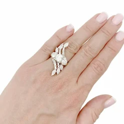 Bague diamants, platine.