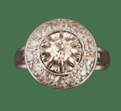 Bague Diamants, Platine et Or Blanc