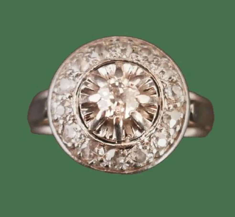 Bague Diamants, Platine et Or Blanc