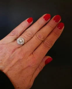 Bague Diamants, Platine et Or Blanc