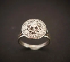 Bague Diamants, Platine et Or Blanc
