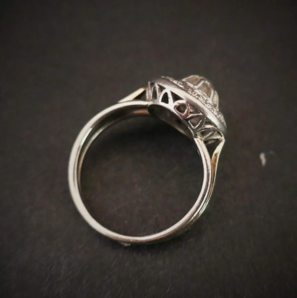 Bague Diamants, Platine et Or Blanc