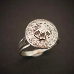 Bague Diamants, Platine et Or Blanc