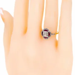 Bague diamants rubis