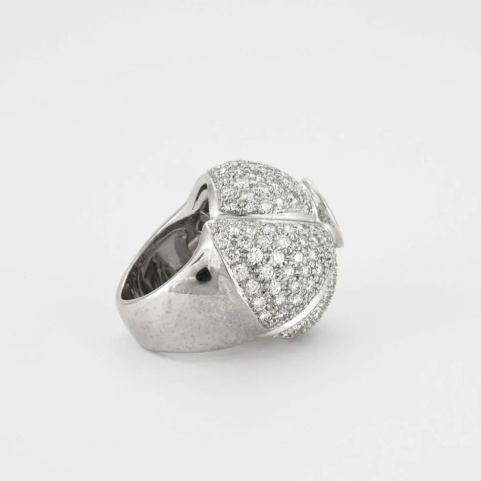 Bague Diamants Rubis ovale