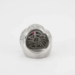 Bague Diamants Rubis ovale