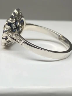 Bague diamants, saphir