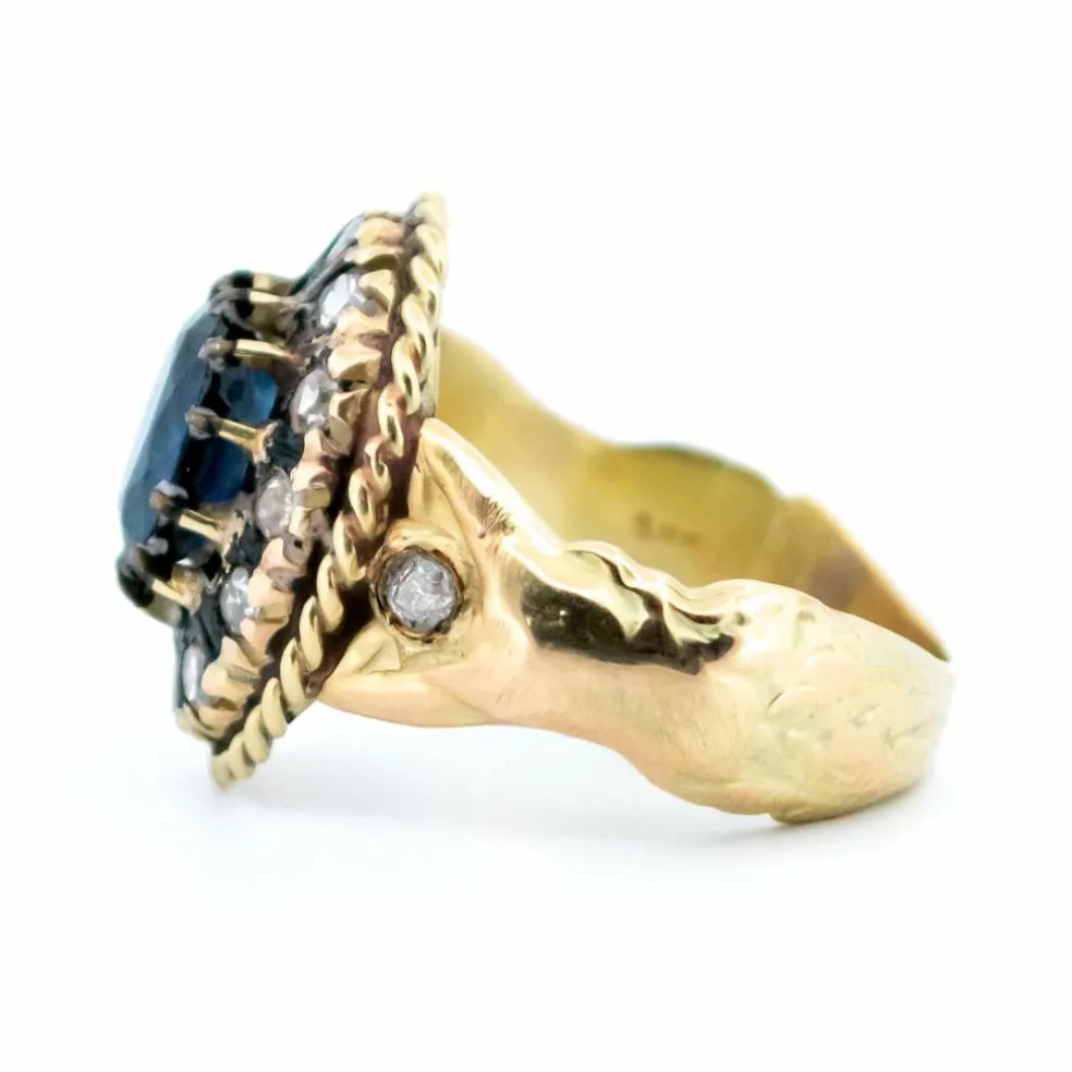 Bague diamants, saphir