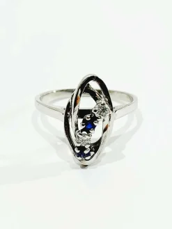 Bague Diamants Saphirs