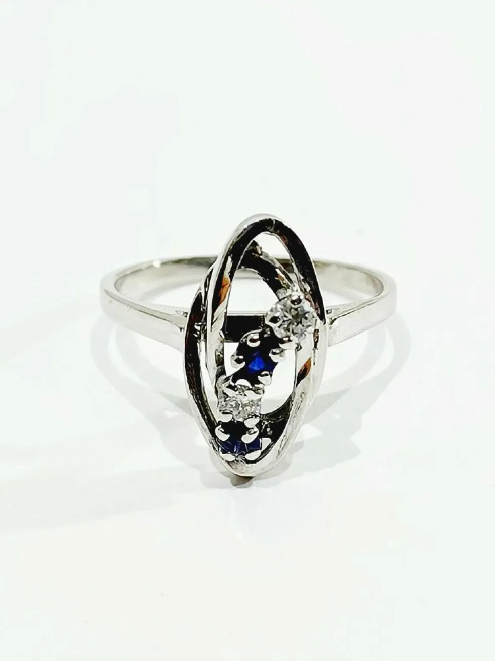 Bague Diamants Saphirs