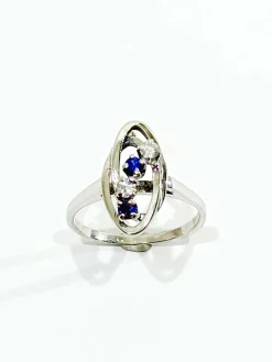 Bague Diamants Saphirs