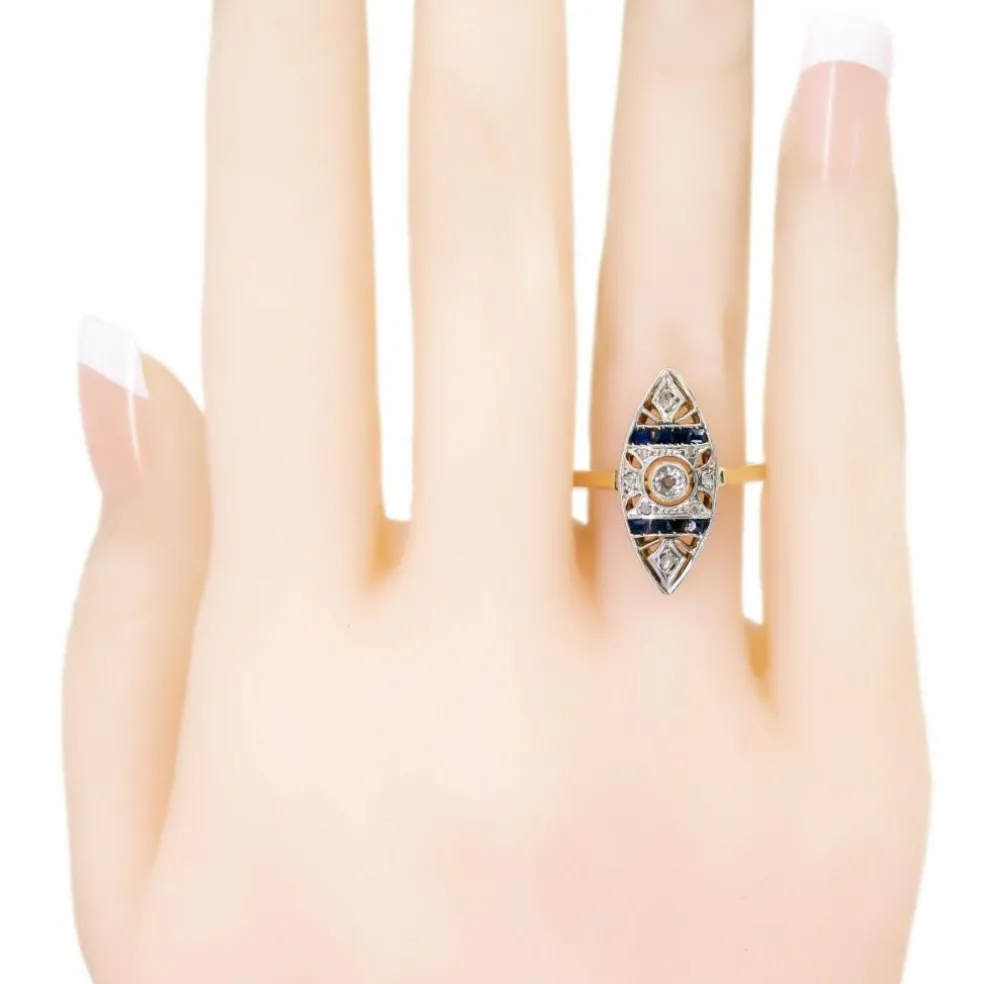 Bague Diamants, Saphirs