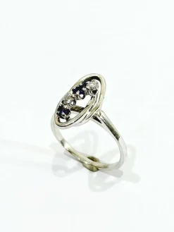Bague Diamants Saphirs