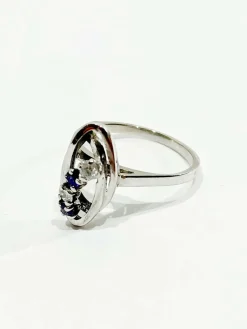 Bague Diamants Saphirs