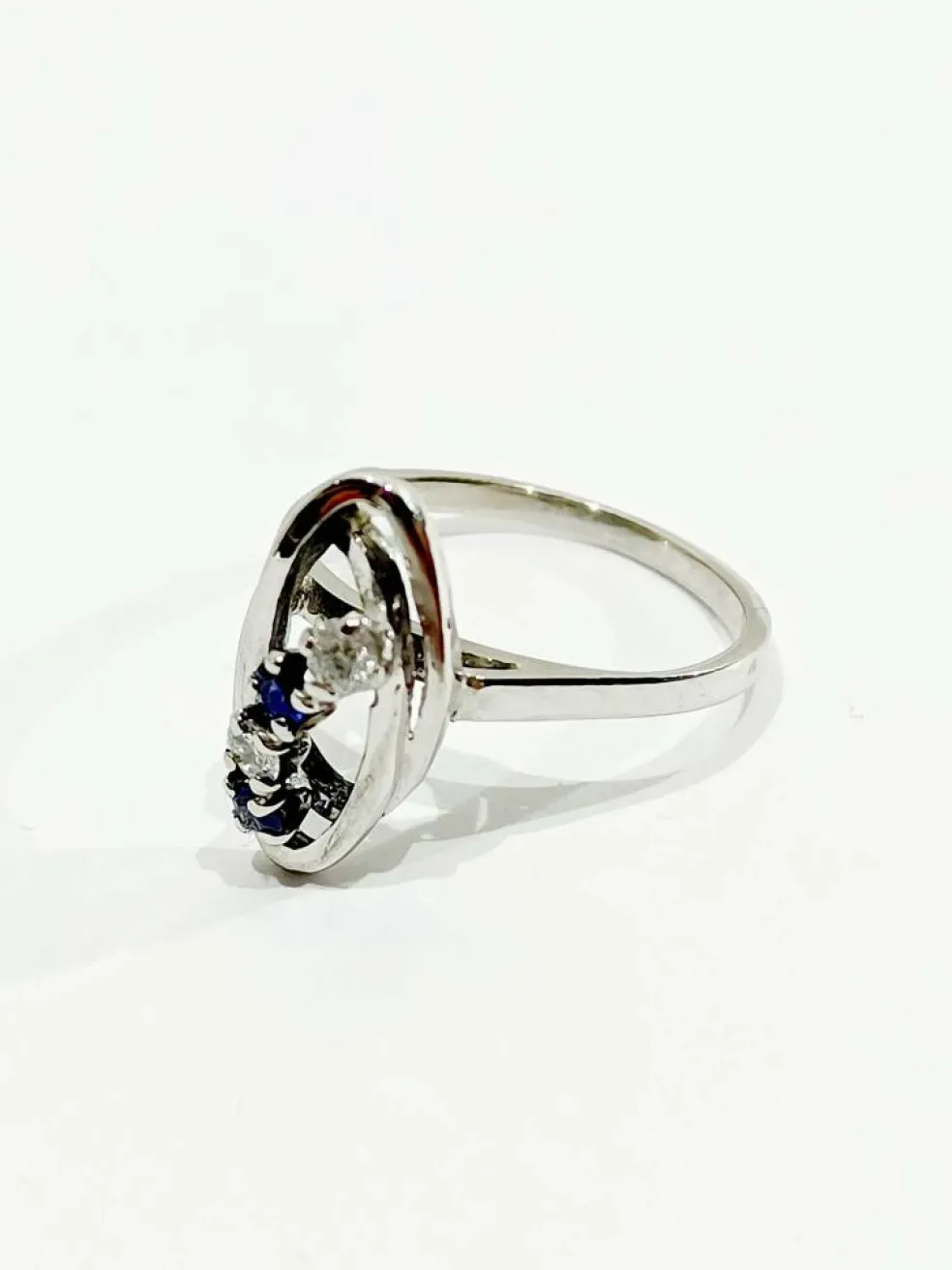 Bague Diamants Saphirs