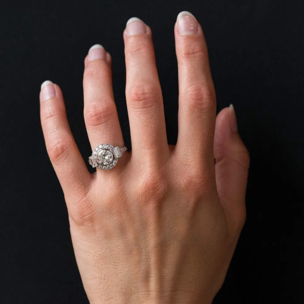 Bague diamants style art déco