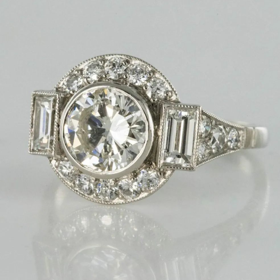 Bague diamants style art déco