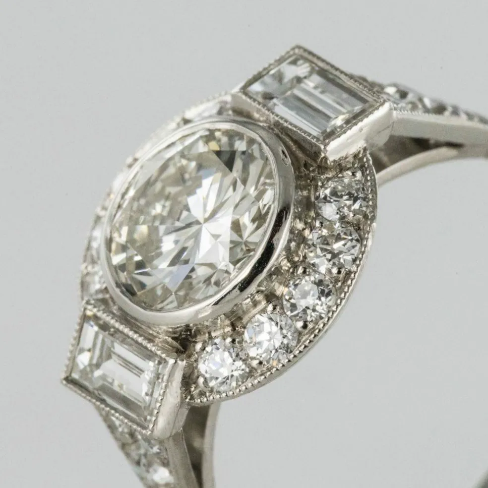 Bague diamants style art déco