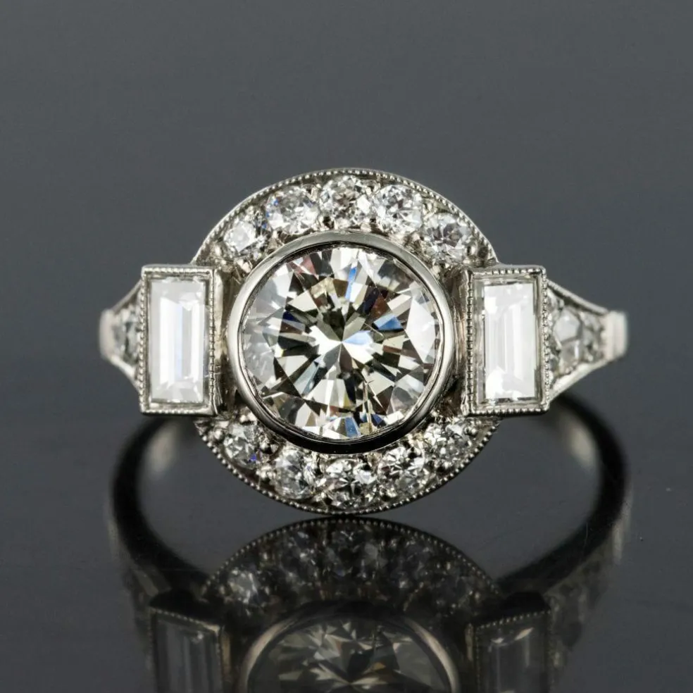 Bague diamants style art déco