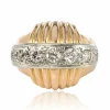 Bague diamants vintage à godrons
