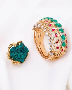 Bague Dioptase Or Jaune (Arlette Mouchet)