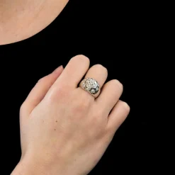 Bague Dôme Constellation Or Blanc et Diamants