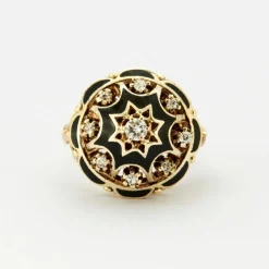 Bague Dôme Diamants Email