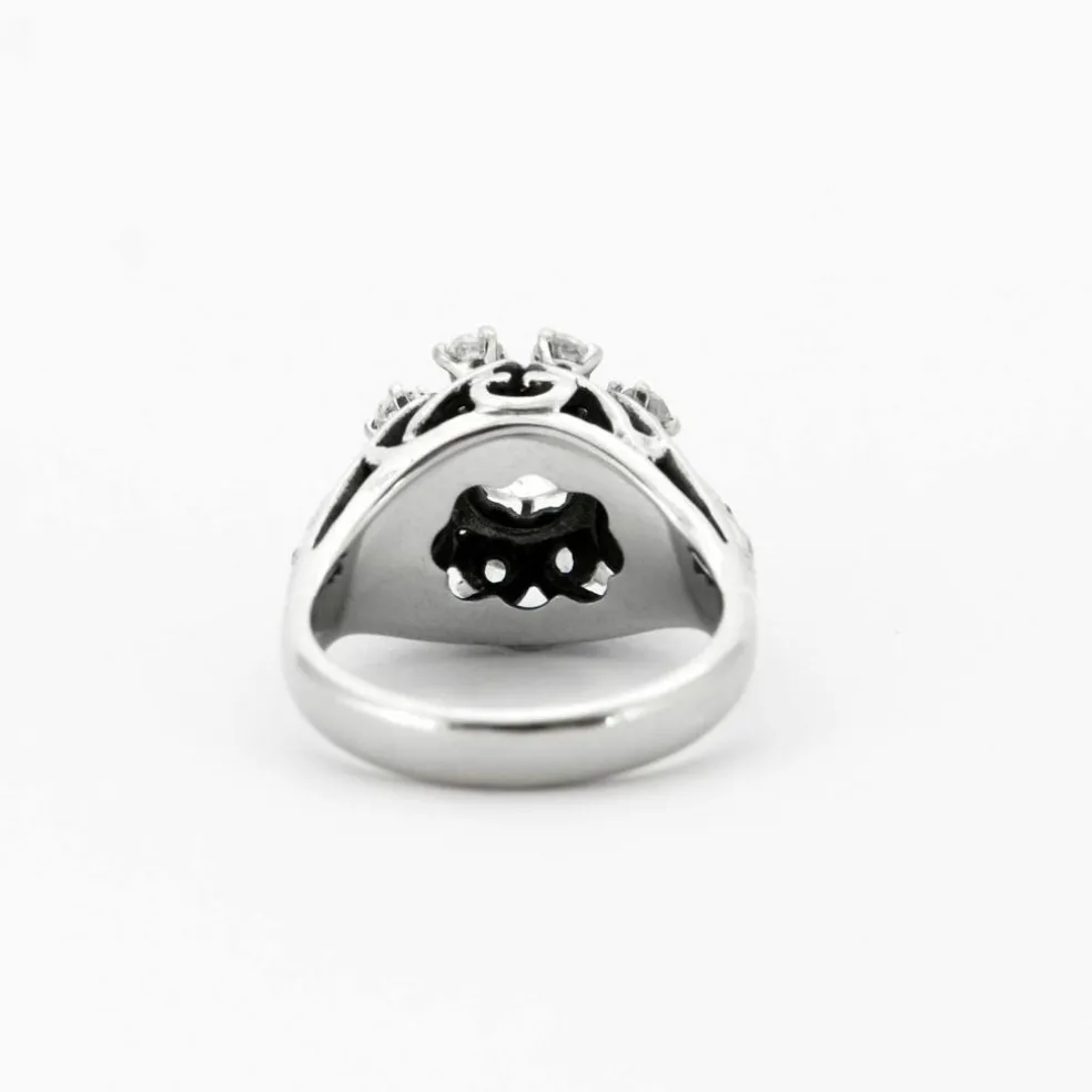 Bague Dôme Diamants Or Blanc