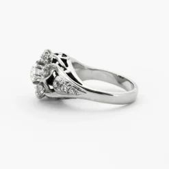Bague Dôme Diamants Or Blanc