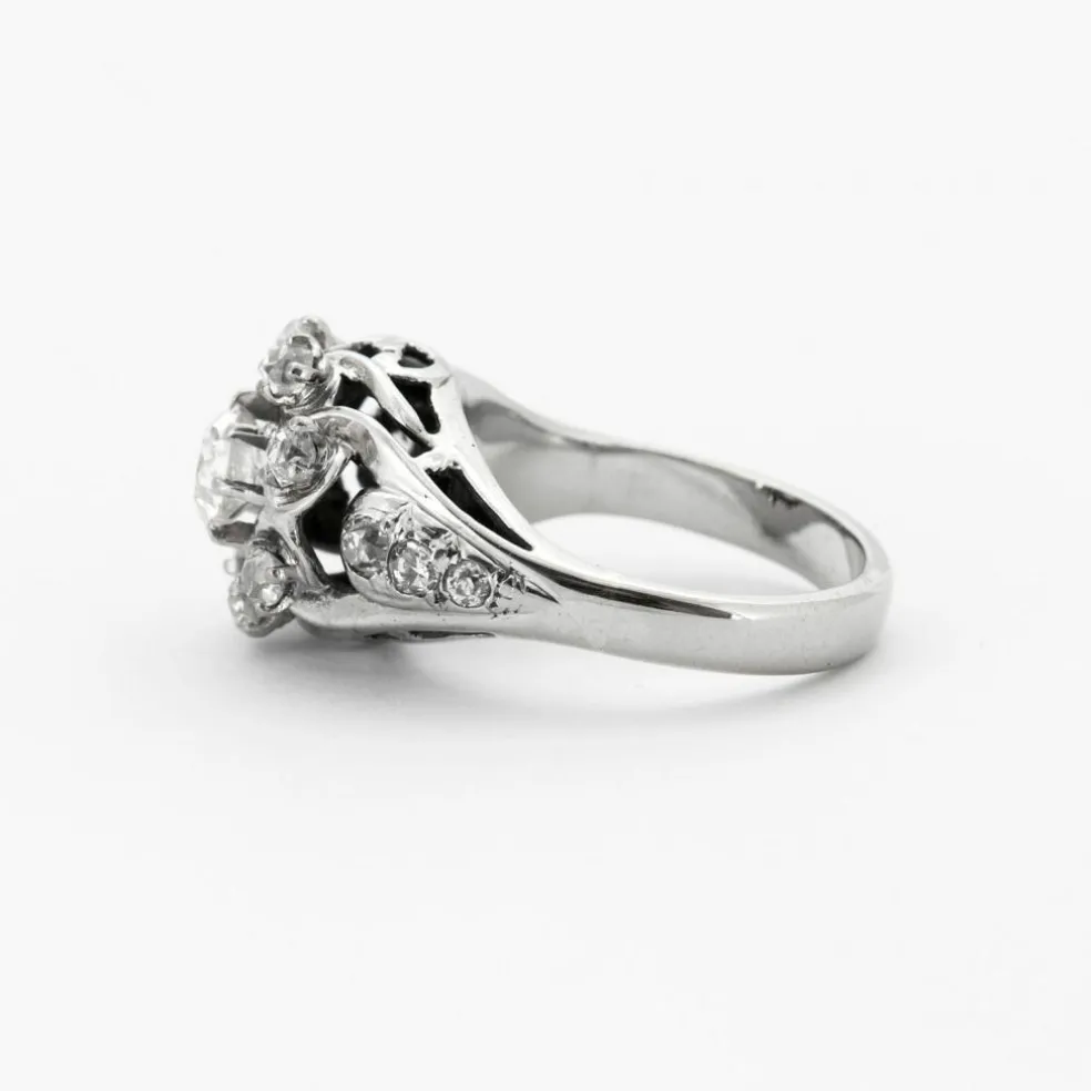 Bague Dôme Diamants Or Blanc